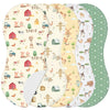 SmoothNovelty 5 Pack Farm Animals Baby Burp Cloths Soft Absorbent Burping Rags for Newborns 19x9 Spit up Cloths for Boy Girl New