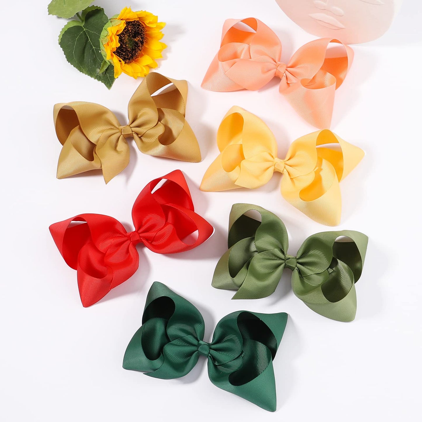 30Pcs Big 6 Inch Hair Bows For Girls Grosgrain Ribbon Toddler Hair Accessories With Alligator Clips For Toddlers Baby Girls Kids