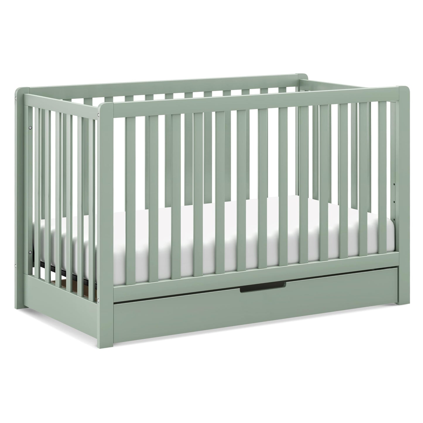 Carters by Davinci Colby 4-in-1 Convertible Crib with Trundle Drawer in Light Sage, Greenguard Gold Certified, Undercrib Storag