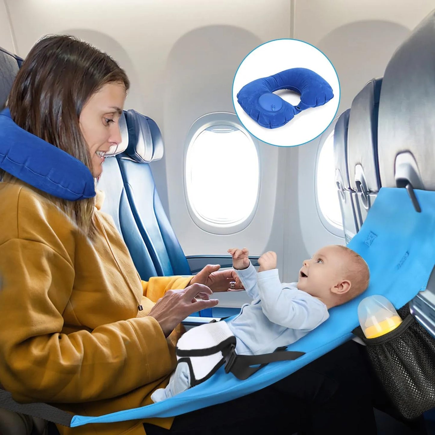 Toddler Airplane Seat Extender & Travel Bed with Neck Pillow - Baby Travel Essentials for Flying - Fits Economy Seats - todller