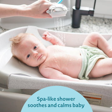 The First Years Rain Shower Baby Bathtub - Baby Spa For Newborn To Toddler - Includes Convertible Bathtub And Sling With Soothin