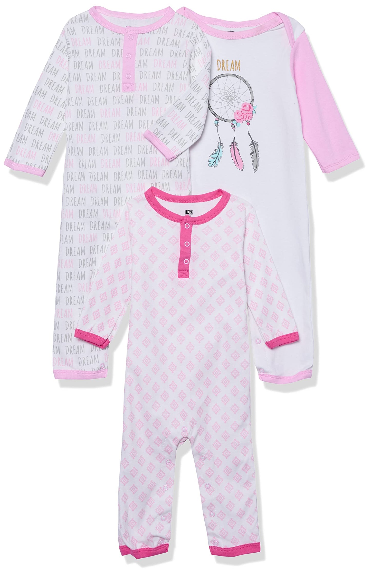 Hudson Baby Unisex Baby Cotton Coveralls Dream Catcher, 0-3 Months