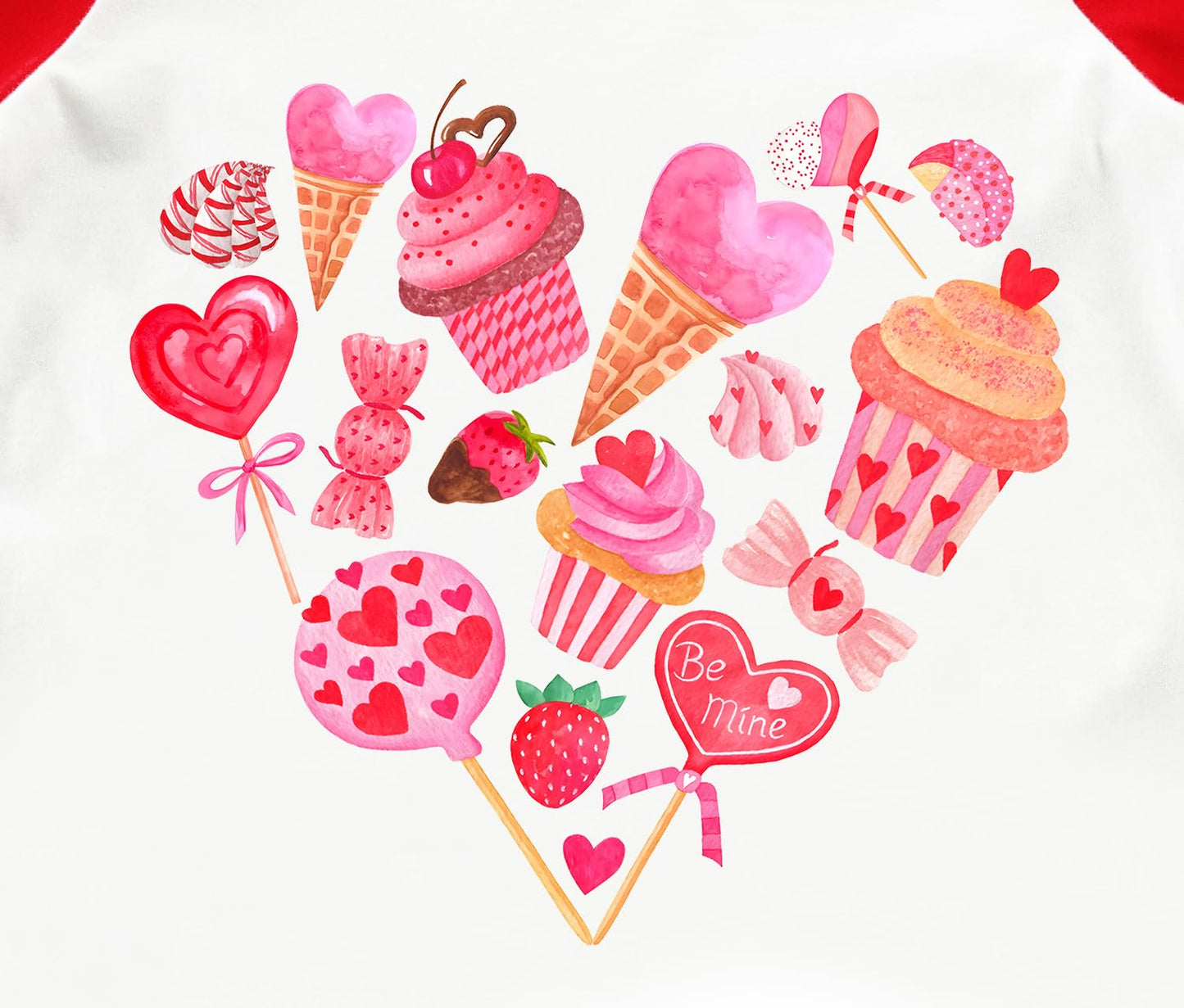 Tkria Baby Girl Shirt Heart Love Cake Valentine Day Top Shirt Kids Girl Long Sleeve Outfits Love Candy Toddler Outfit 3T