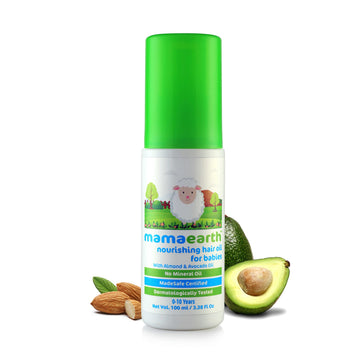 Mamaearth Nourishing Baby Hair Oil | Dry Scalp & Cradle Cap Care With Natural Avocado & Almond | Gentle Moisturizer For Delicate