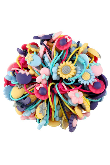 100Pcs Mix Colors Girl'S Elastic Hair Ties Soft Rubber Bands Hair Bands Holders Pigtails Hair Accessories For Girls Infants Todd