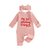 Citgeett My First Valentines Day Baby Girl Outfit Long Sleeve Romper Jumpsuit Winter Fall Newborn Girl Outfits Clothes (My 1St V