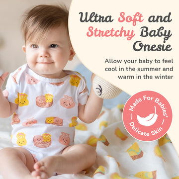 The Wee Bean Organic Cotton Onesie Baby Bodysuit, Soft Onesies Made From Organic Cotton, Skin-Friendly Clothes For Babies And To