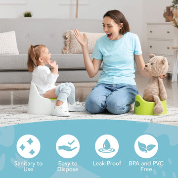 Tidytots Disposable Potty Chair Liners - Value Pack - Universal Fits Most Potty Chairs - 32 Liners