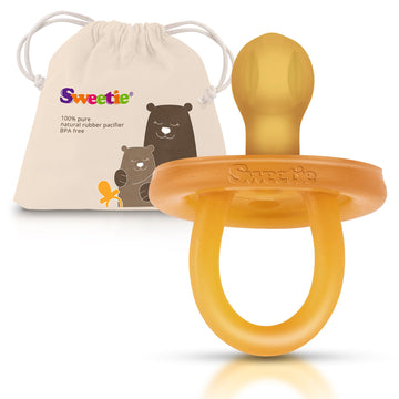 Sweetie Rubber Pacifier Natural Rubber Pacifier Rounded (Natural Color, 12-18 Month)