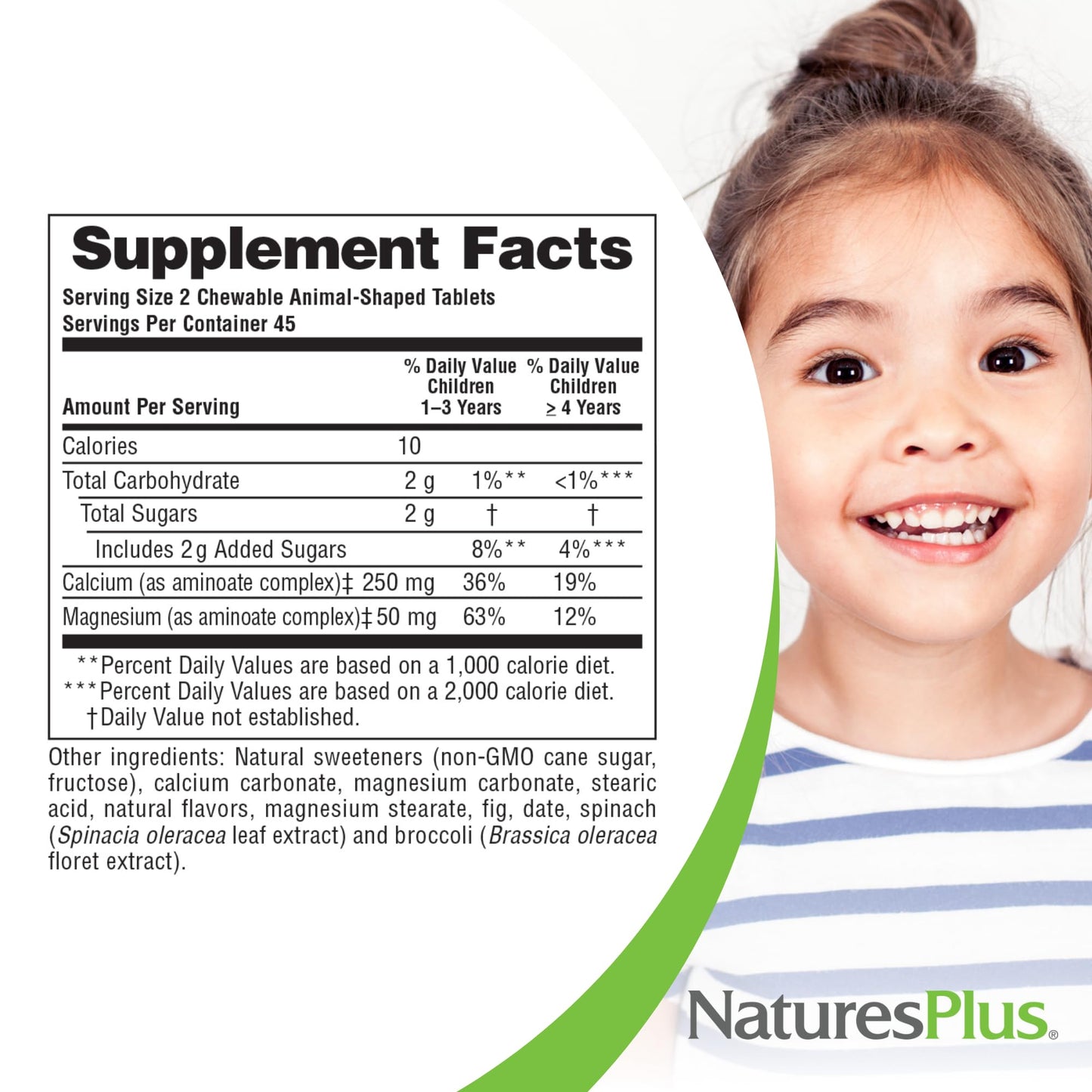 Naturesplus Animal Parade Calcium, Vanilla Sundae Flavor - 90 Animal-Shaped Chewable Tablets - Pack Of 2 - Promotes Healthy Bone