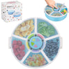 Aimsnk Kids Original Snack Spinner Bundle - Reusable Snack Container with 5 Compartment Dispenser and Lid | BPA and PVC Free | D