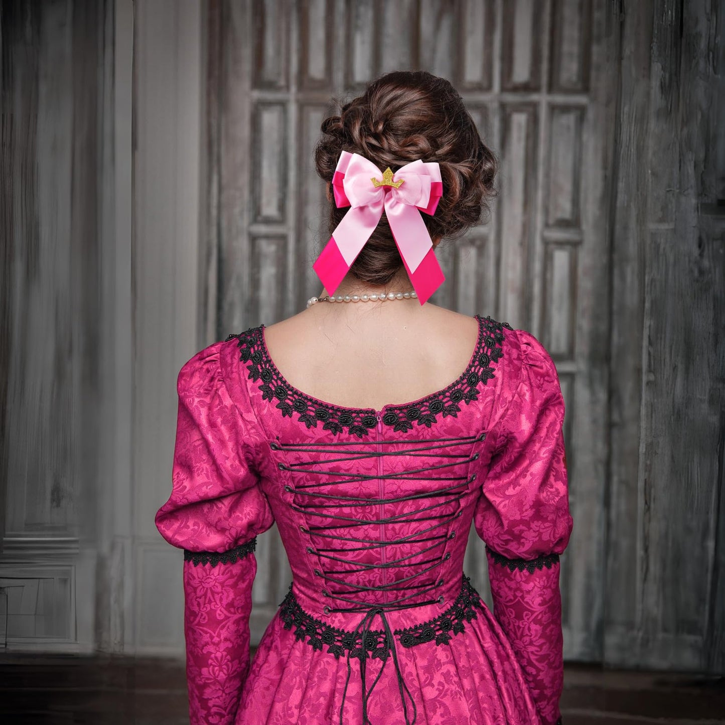 Princess Hair Bows Clips For Girls Women Halloween Costume Dress Up Accessories 5Inch 1Pcs