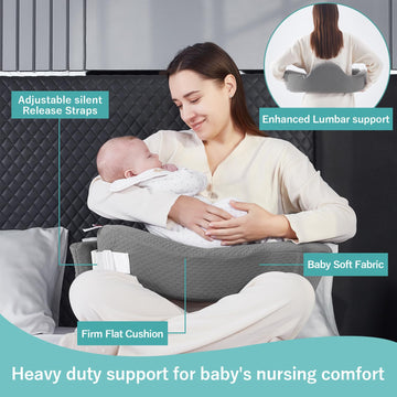 Qsteheml Nursing Pillow For Breastfeeding - Adjustable Breastfeeding Pillows For Women With More Support & Removable Cover, Baby