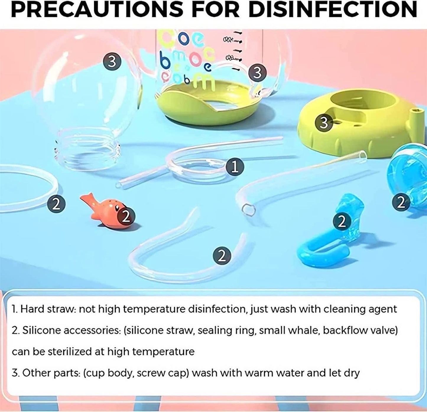 Whale Squirt Drinking Cup - Cute Water Bottle With Spray, Leak Proof Weighted Straw For Kids (350Ml/Green)