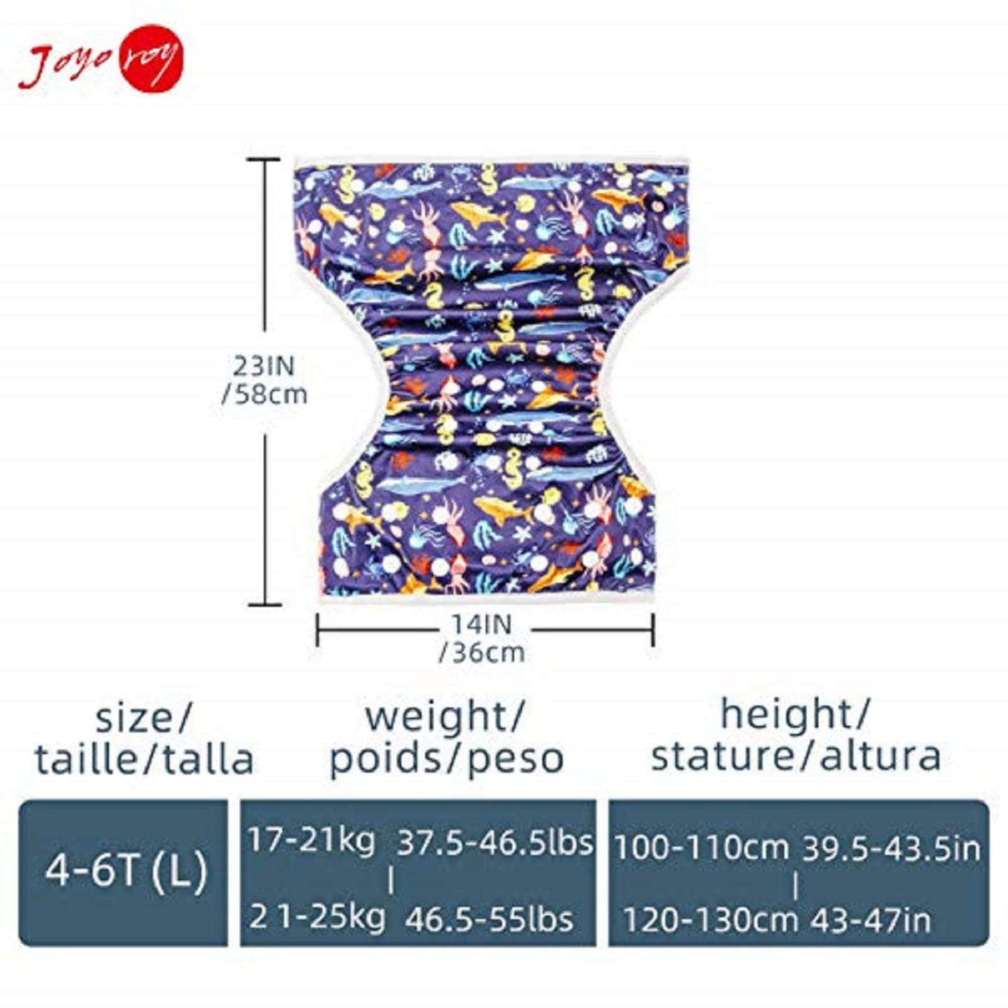 Joyo Roy Baby Swim Diaper Reusable Toddler Swim Diaper Swim Diapers Medium Swim Diapers Size 5 Swim Diapers Large Waterproof Dia