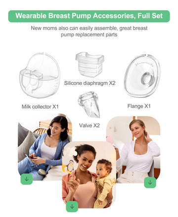 Wearable Breast Pump Accessories Milk Collector Cup Replacement Pump Parts Flange 27Mm Compatible With Mommed Tsrete Missaa Mumg