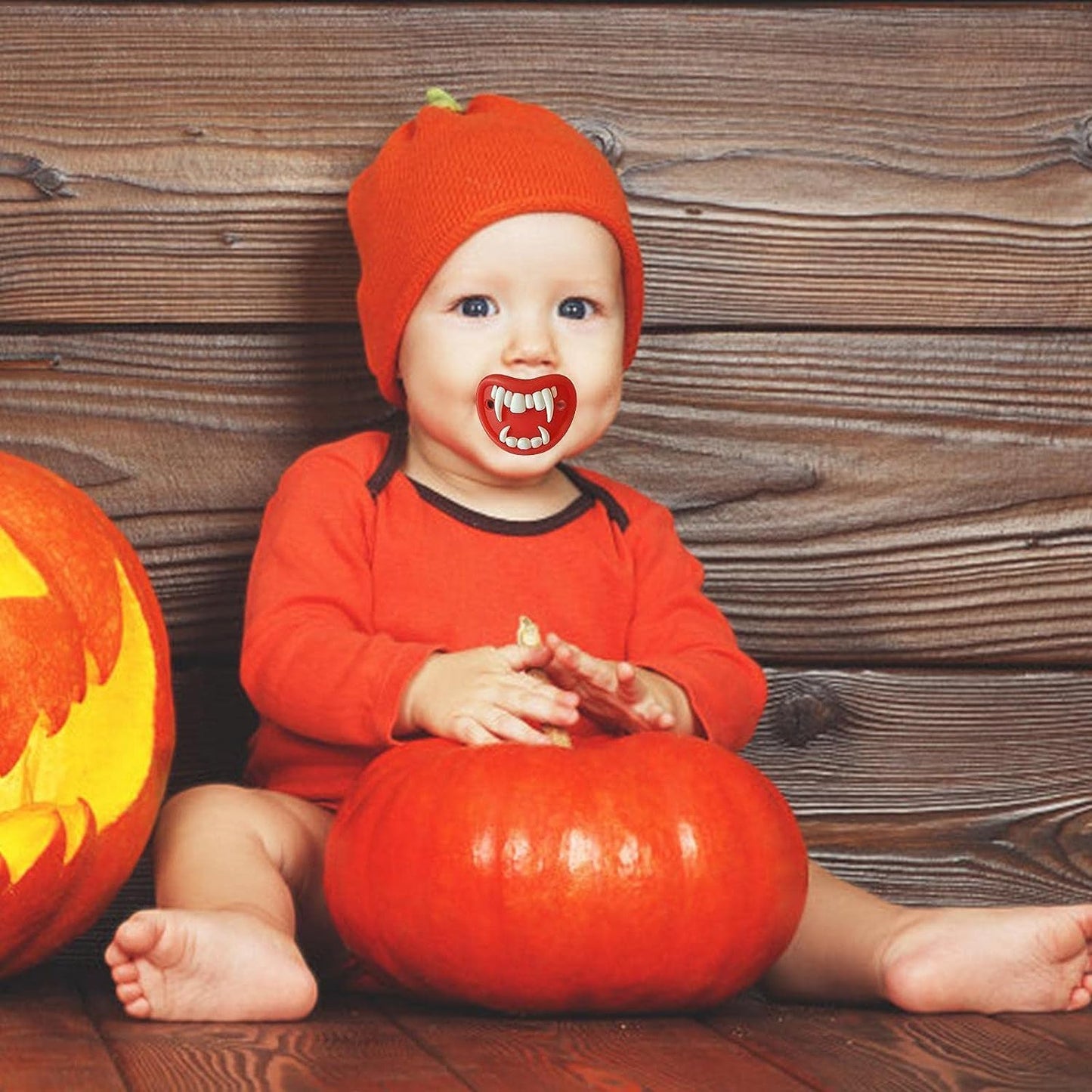 Intatikoo Funny Baby Pacifiers,Mustache Pacifiers For Babies 0-36 Months,Baby Teeth And Vampire Pacifier Funny Pacifiers For Boy