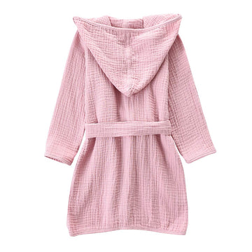 Tado Muslin Toddler Bathrobe, Cover-Up For Kids Soft And Breathable Organic Cotton Robe For Baby, Boy& Girl Hooded Towel, 6-8 T,