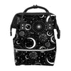 GACTIVITY Gothic Moon Stars Boho Diaper Bag Travel Backpack Large Capacity Multi-Function Zipper Casual Travel Backpacks for Mom