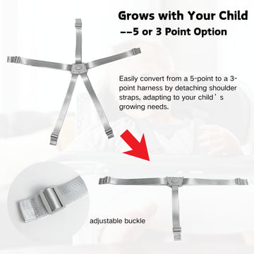 High Chair Straps Replacement Compatible With Graco, Universal 5 Point High Chair Harness Straps Adjustable Sturdy Safety Strap