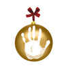 Tiny Ideas Baby'S Print 1St Holiday Keepsake Ball Ornament With Included Paint For Handprint, Diy Christmas Ornament, Gold
