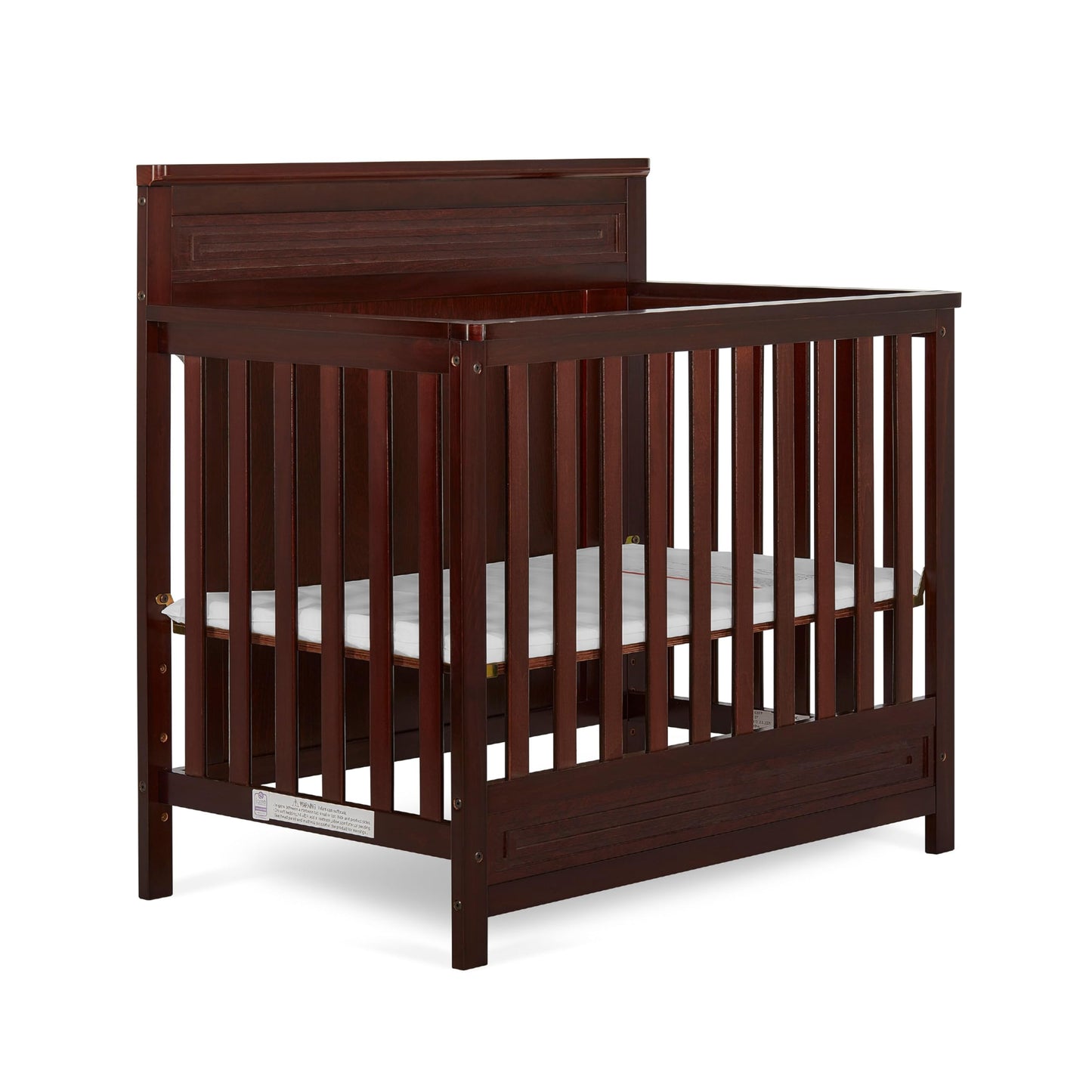 Dream On Me Harbor Full Panel 4-In-1 Convertible Mini Crib In Espresso, Water-Based Paint Finish, Jpma Certified, 3-Position Mat