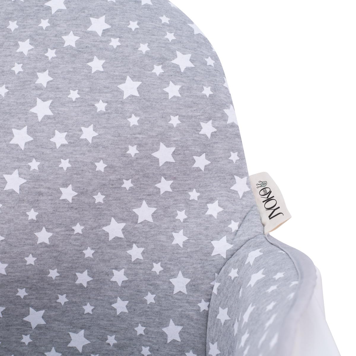 Jyoko Kids High Chair Cushion Compatible With Ikea Antilop Made Cotton 100% Confort (White Star)