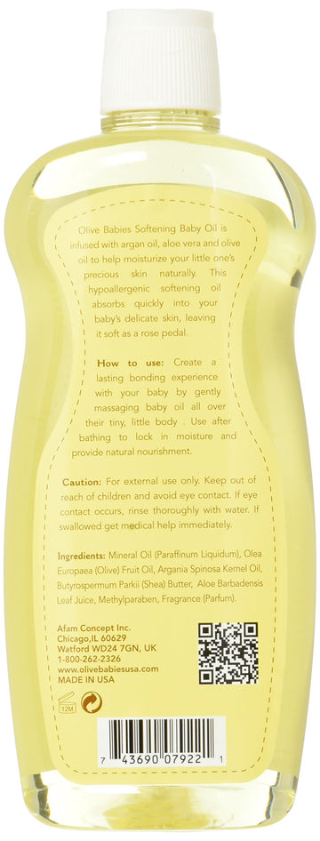 Baby Oil Multi Purpose With Argan Oil, Aloe Vera & Olive Oil 12 Oz - Softening Hypoallergenic Solution For All Skin Types - Good