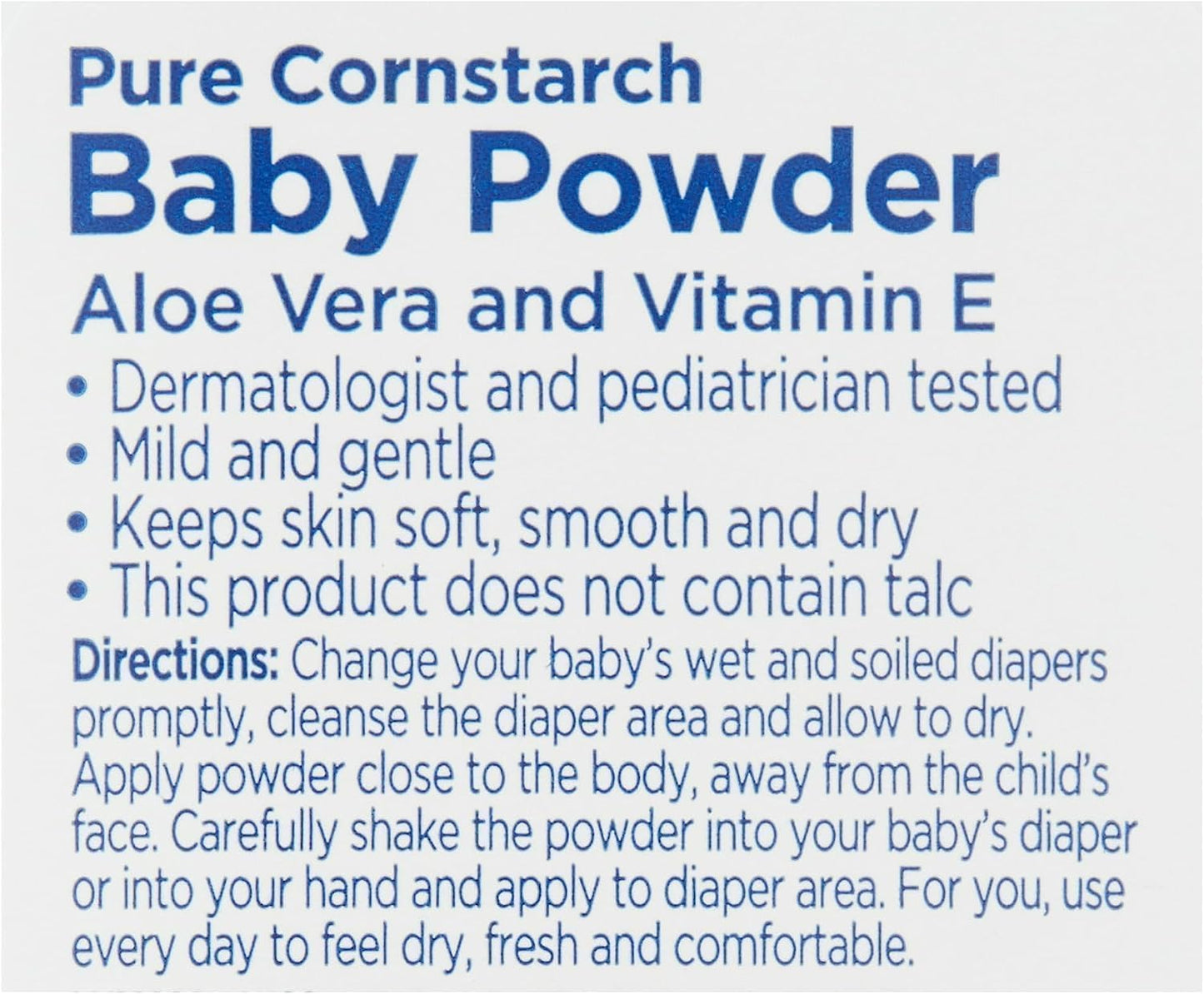 Equate Aloe And Vitamin E Pure Cornstarch Baby Powder (2 Pack - 15 Oz)