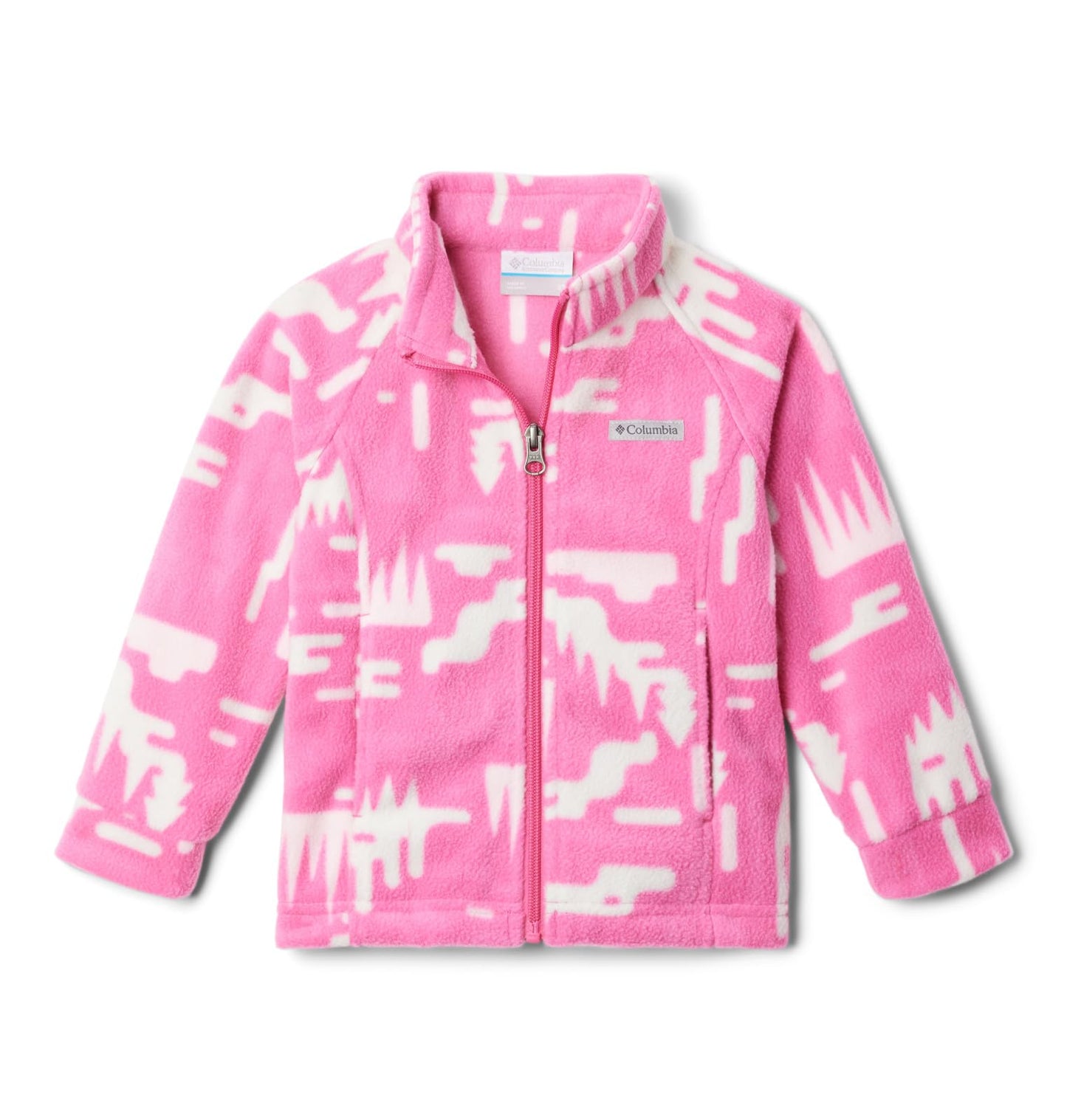 Columbia Youth Infant Benton Springs II Printed Fleece Jacket, Pink Ice Highland, 3/6