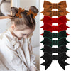 8 Pcs Velvet Hair Bows for Girls, Christmas Hair Bows Cute Bow Hair Clips Bowknot Hair Accessories Bow Alligator Clips Stocking