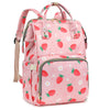 Xunteny Strawberry Baby Diaper Bag Backpack For Girls Boys, Waterproof Large Maternity Nappy Bags For Mom