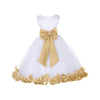 White Tulle Rose Petals Flower Girl Dress Tulle Dress Christening Dress 302T 12