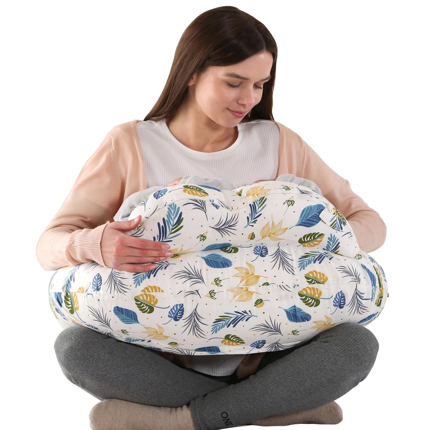 Battop Nursing Pillow For Breastfeeding,More Support For Mom And Baby,Feeding Pillow With Removable Cover And Adjustable Waist S