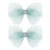 5.5-Inch Organza Double Hair Bows Alligator Clips Hair Accessories For Girls Toddler Kids Children Teens -Green