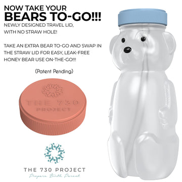 Honey Bear Straw Cup 2-Pack With Travel Lid; 8Oz Straw Bear Cup For Babies, Improved Lid Design; Honeybear Baby Cup Straw; Honey