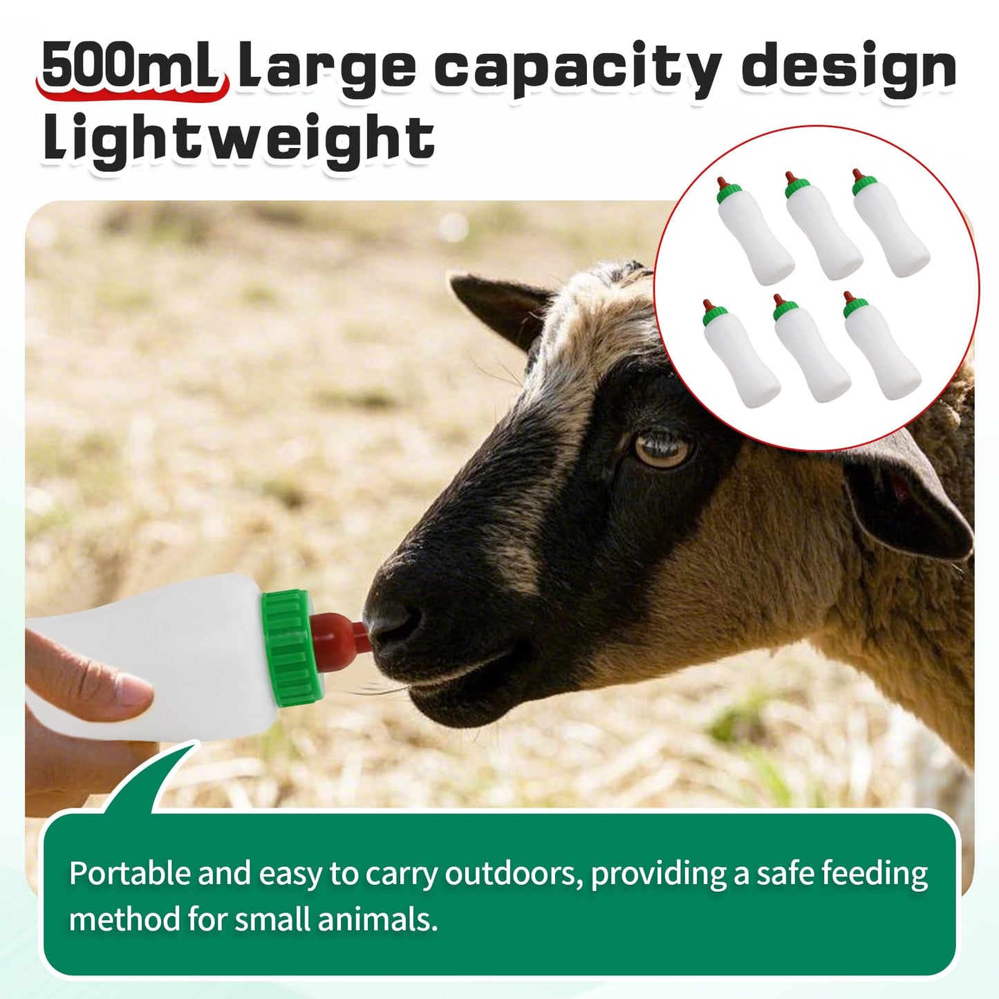 2Pcs Feeding White Lamb Baby Bottle 600Ml Goat Bottles For Feeding Baby Goats Household Farm Animal Calf Bottle Feeding