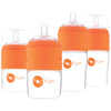 Popyum Orange Formula Making Baby Bottle Starter Set, 4 Bottles, 2X 5Oz Bottles With #1 Slow Flow Nipples + 2X 9Oz Bottles With
