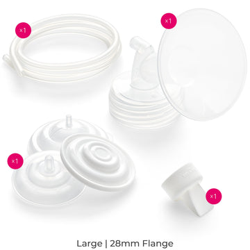 Spectra - Wide Breast Shield Set For Breast Milk Pumps - Large 28Mm