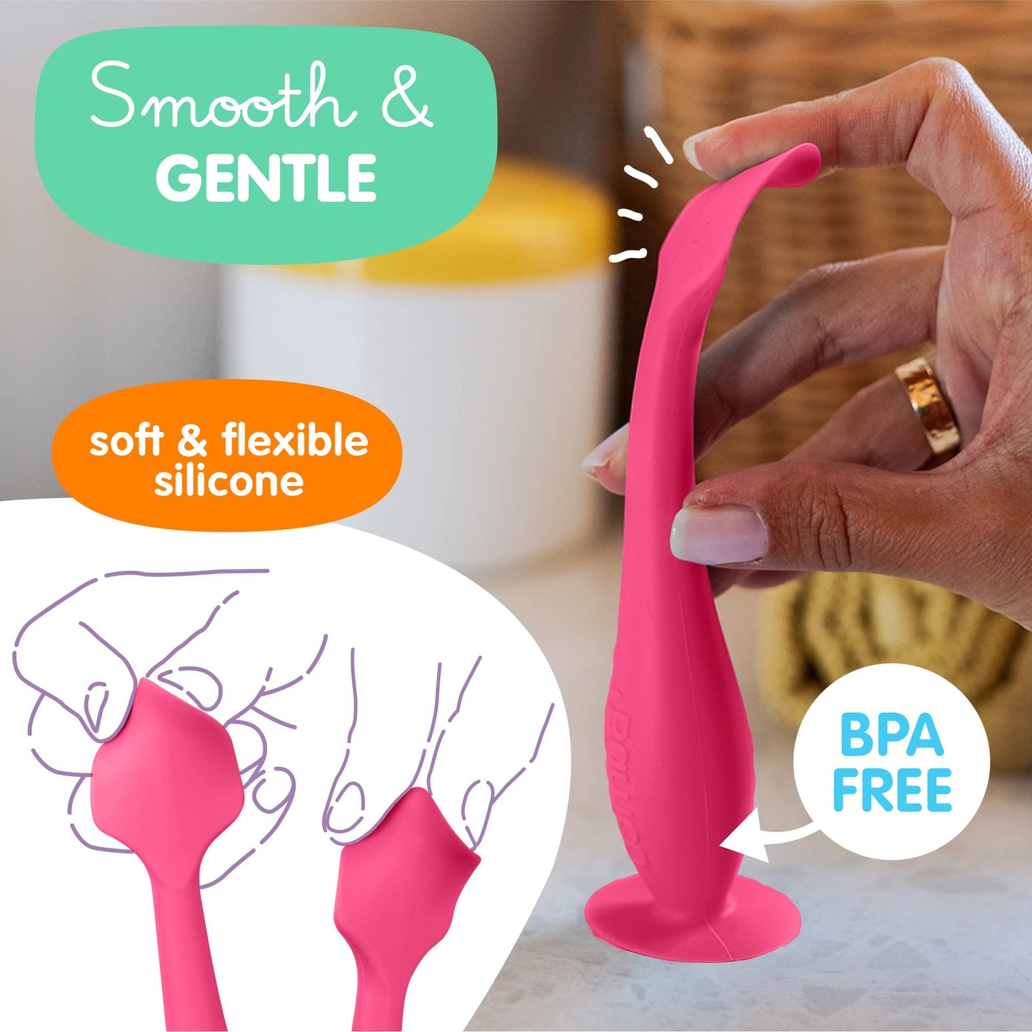 Bumco Diaper Cream Spatula - Bpa-Free Diaper Bag Essentials, Soft Butt Spatula Baby, Mom-Invented Butt Paste Spatula, Bumco Diap