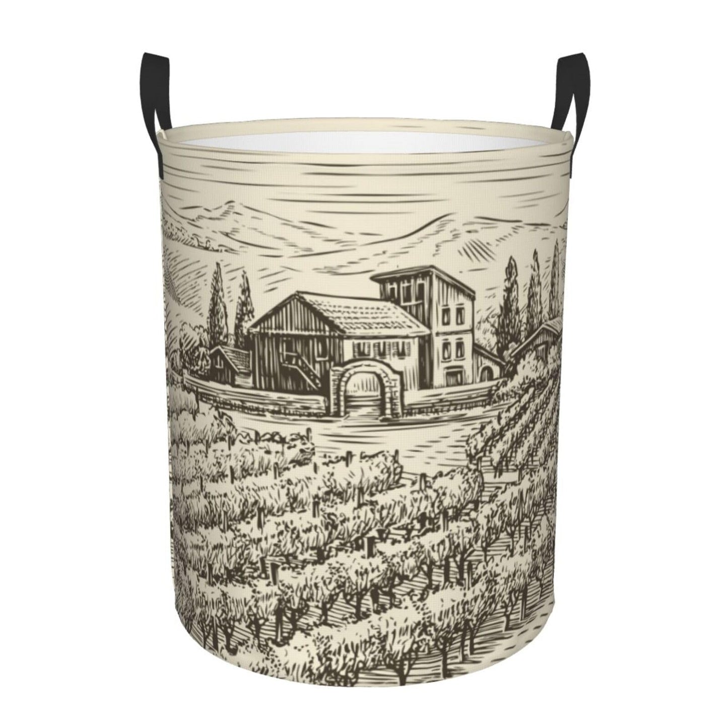Pevtufa Vineyard Landscape Foldable Laundry Basket Organizer,Fabric Clothes Toy Storage Basket Nursery Hamper Storage Bin For Ho