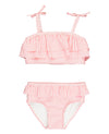 Rufflebutts Bubblegum Pink Seersucker Seersucker Bow Ruffle Bikini - 18-24M