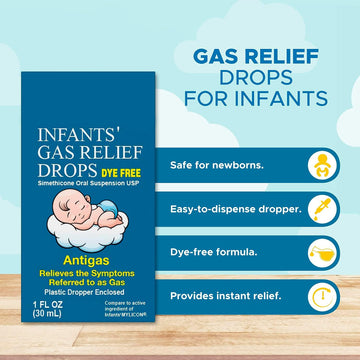 Puregen Labs Infants Gas Relief Drops Stomach Relief Gas For Infants, Babies And Toddlers | Simethicone 20Mg Gas Relief Drops |
