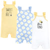 Hudson Baby Unisex Baby Cotton Rompers, Bee Kind, 6-9 Months