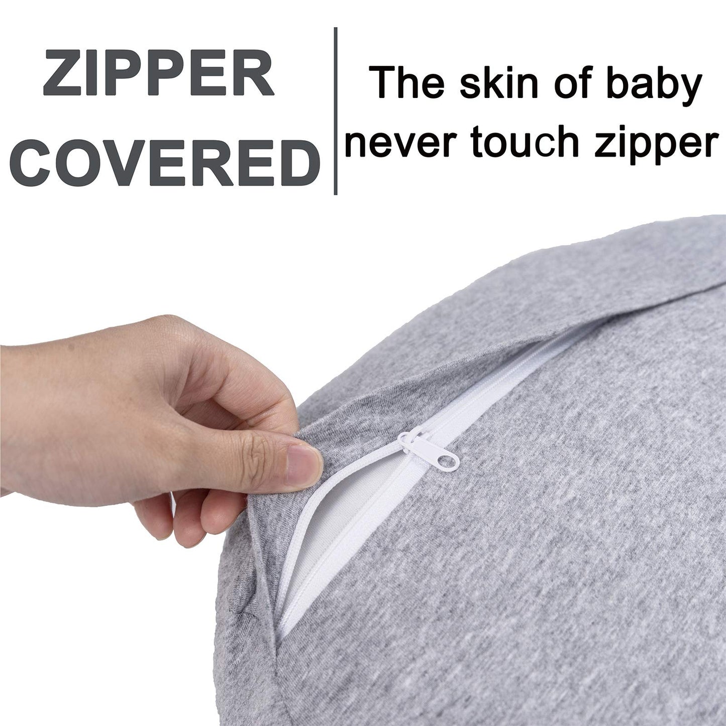 Pro Goleem Nursing Pillow Cover 100% Jersey Cotton 2 Pack Soft Feeding Pillow Slipcover For Breastfeeding Moms Fits Standard Inf