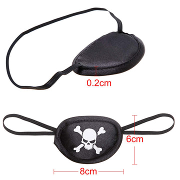 Chinco Pirate Eye Patches Black One Eye Skull Patches Silk Pirate Captain Eye Masks For Adults Halloween Party(24 Pieces)