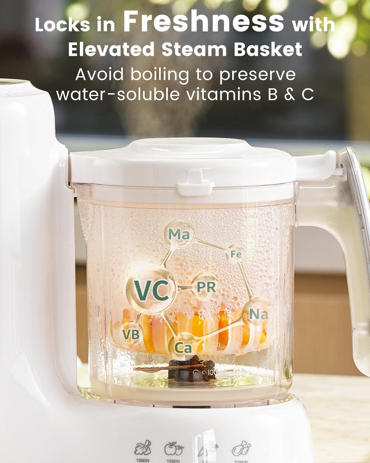 Grownsy Baby Food Maker With Steam Basket, One Step Baby Food Processor Steamer Puree Blender Grinder Mills Machine, Auto Cookin