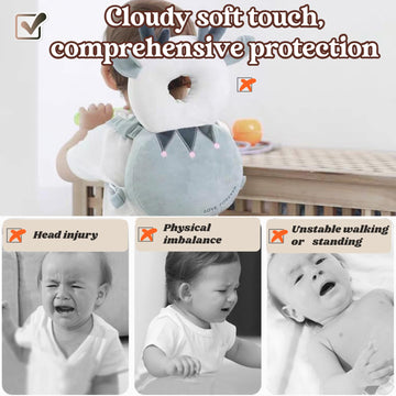 Minochi Baby Head Protector, Adjustable Baby Head Protection Backpack With Baby Knee Pads For Crawling, Soft, Breathable And Wea