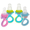 Nuby Babys First Food Dispenser With Hygienic Cover | Babys First Soft Foods And Teething | 2 Pack: Aqua & Blue Or Pink & Aqua |