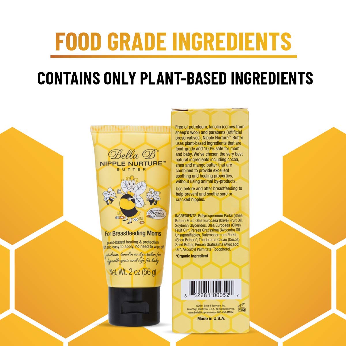 Bella B Nurturing Nipple Butter 2 Oz - Organic Nipple Cream For Breastfeeding - Natural Nipplecreams For Breastfeeding - Breastf